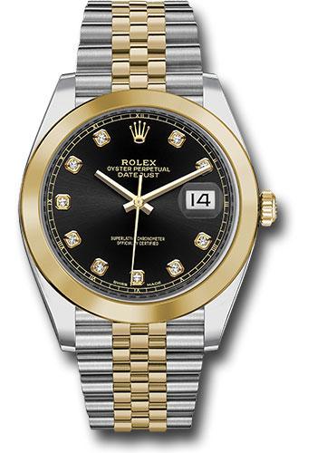 rolex-steel-and-yellow-gold-rolesor-datejust-41-watch-smooth-bezel-black-diamond-dial-jubilee-bracelet-126303-bkdj