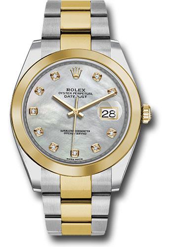 rolex-steel-and-yellow-gold-rolesor-datejust-41-watch-smooth-bezel-mother-of-pearl-diamond-dial-oyster-bracelet-126303-mdo