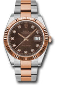 rolex-steel-and-everose-rolesor-datejust-41-watch-fluted-bezel-chocolate-diamond-dial-oyster-bracelet-126331-chodo