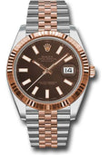 rolex-steel-and-everose-rolesor-datejust-41-watch-fluted-bezel-chocolate-index-dial-jubilee-bracelet-126331-choij