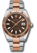 rolex-steel-and-everose-rolesor-datejust-41-watch-fluted-bezel-chocolate-index-dial-oyster-bracelet-126331-choio