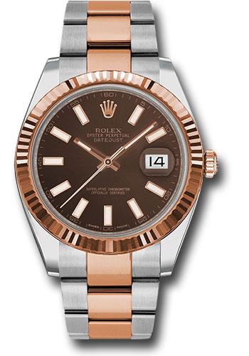 rolex-steel-and-everose-rolesor-datejust-41-watch-fluted-bezel-chocolate-index-dial-oyster-bracelet-126331-choio