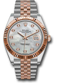 rolex-steel-and-everose-rolesor-datejust-41-watch-fluted-bezel-mother-of-pearl-diamond-dial-jubilee-bracelet-126331-mdj