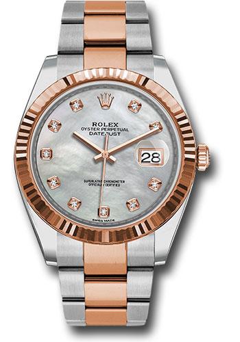rolex-steel-and-everose-rolesor-datejust-41-watch-fluted-bezel-mother-of-pearl-diamond-dial-oyster-bracelet-126331-mdo