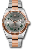 rolex-steel-and-everose-rolesor-datejust-41-watch-fluted-bezel-slate-gray-green-roman-dial-oyster-bracelet-126331-slgro