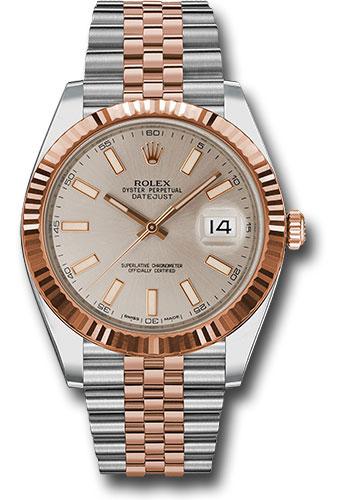 rolex-steel-and-everose-rolesor-datejust-41-watch-fluted-bezel-sundust-index-dial-jubilee-bracelet-126331-suij