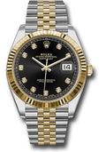 rolex-steel-and-yellow-gold-rolesor-datejust-41-watch-fluted-bezel-black-diamond-dial-jubilee-bracelet-126333-bkdj