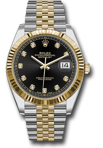 rolex-steel-and-yellow-gold-rolesor-datejust-41-watch-fluted-bezel-black-diamond-dial-jubilee-bracelet-126333-bkdj