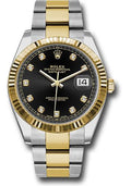 rolex-steel-and-yellow-gold-rolesor-datejust-41-watch-fluted-bezel-black-diamond-dial-oyster-bracelet-126333-bkdo