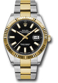 rolex-steel-and-yellow-gold-rolesor-datejust-41-watch-fluted-bezel-black-index-dial-oyster-bracelet-126333-bkio