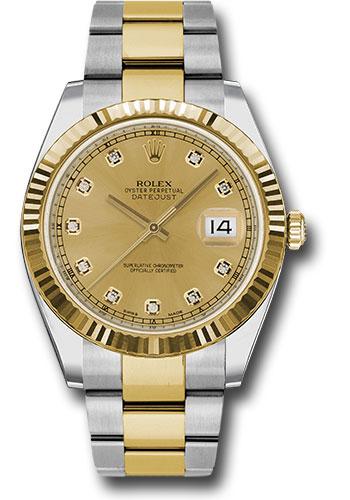 rolex-steel-and-yellow-gold-rolesor-datejust-41-watch-fluted-bezel-champagne-diamond-dial-oyster-bracelet-126333-chdo