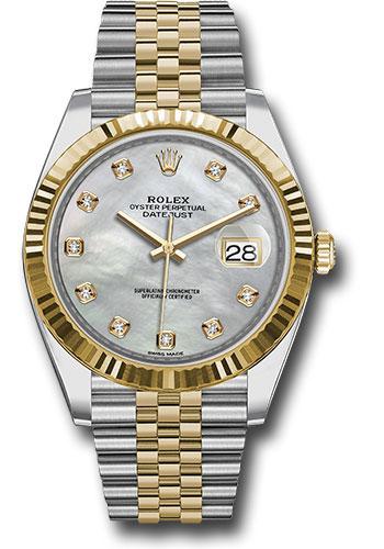 rolex-steel-and-yellow-gold-rolesor-datejust-41-watch-fluted-bezel-white-mother-of-pearl-diamond-dial-jubilee-bracelet-126333-mdj