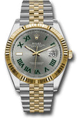 rolex-steel-and-yellow-gold-rolesor-datejust-41-watch-fluted-bezel-slate-green-roman-dial-jubilee-bracelet-126333-slgrj