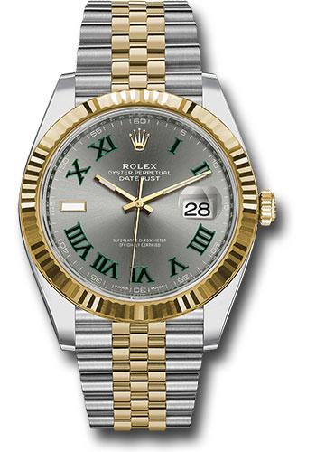 rolex-steel-and-yellow-gold-rolesor-datejust-41-watch-fluted-bezel-slate-green-roman-dial-jubilee-bracelet-126333-slgrj