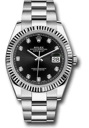 rolex-steel-and-white-gold-rolesor-datejust-41-watch-fluted-bezel-black-diamond-dial-oyster-bracelet-126334-bkdo