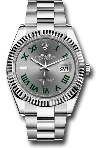 rolex-steel-and-white-gold-rolesor-datejust-41-watch-fluted-bezel-slate-green-roman-dial-oyster-bracelet-126334-slgro