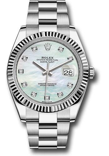 rolex-steel-and-white-gold-rolesor-datejust-41-watch-fluted-bezel-white-mother-of-pearl-diamond-dial-oyster-bracelet-126334-wmdo