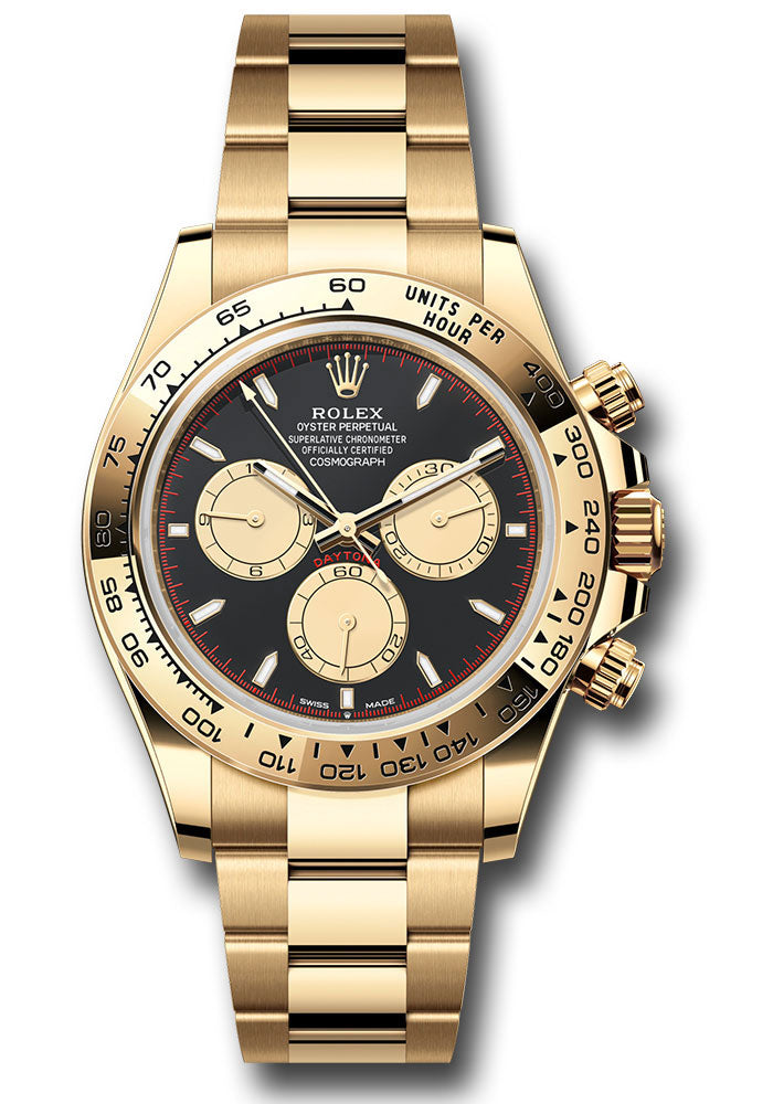 rolex-yellow-gold-cosmograph-daytona-watch-fixed-bezel-black-and-champagne-index-dial-oyster-bracelet-126508-bkchio