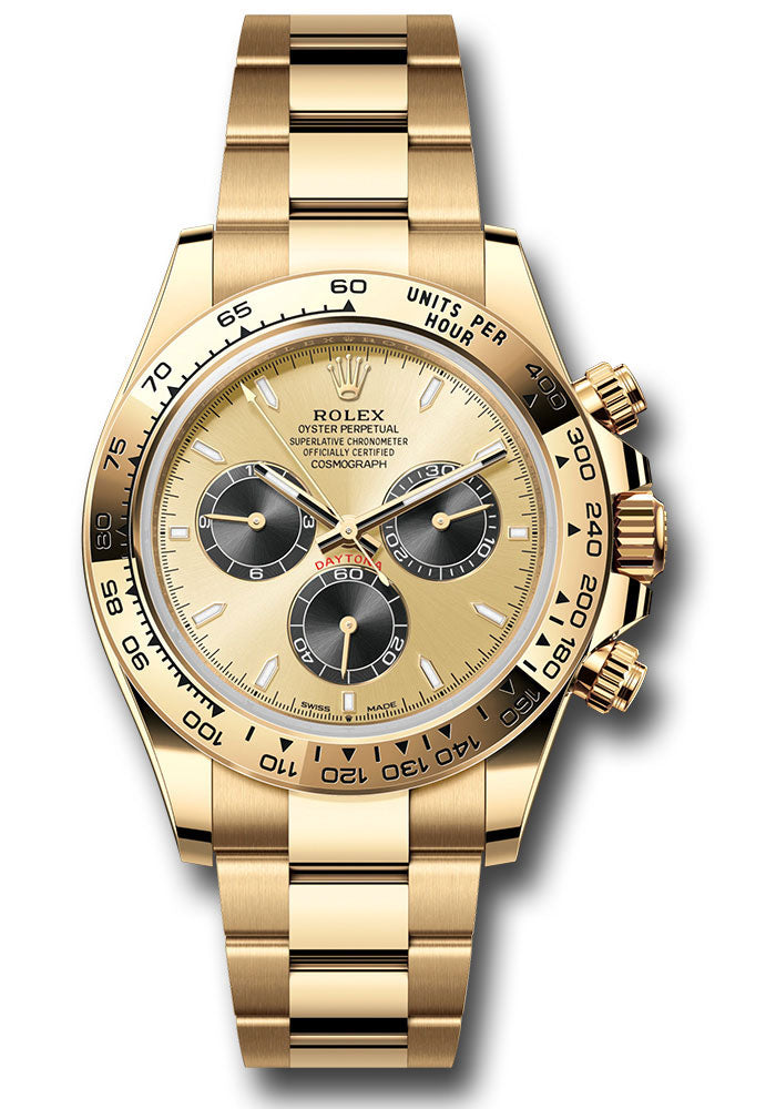 rolex-yellow-gold-cosmograph-daytona-watch-fixed-bezel-golden-and-black-index-dial-oyster-bracelet-126508-chbkio