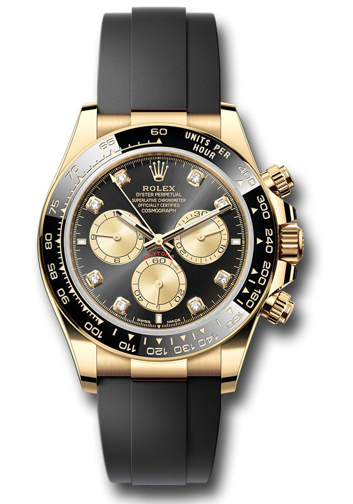 rolex-yellow-gold-cosmograph-daytona-watch-black-cerachrom-bezel-black-and-golden-diamond-dial-oysterflex-strap-126518ln-bkchdof
