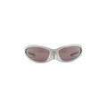 Balenciaga Cat Oval Frame Sunglasses — Silver