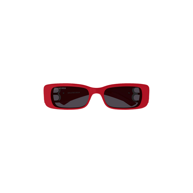 Balenciaga Rectangular Frame Sunglasses — Red