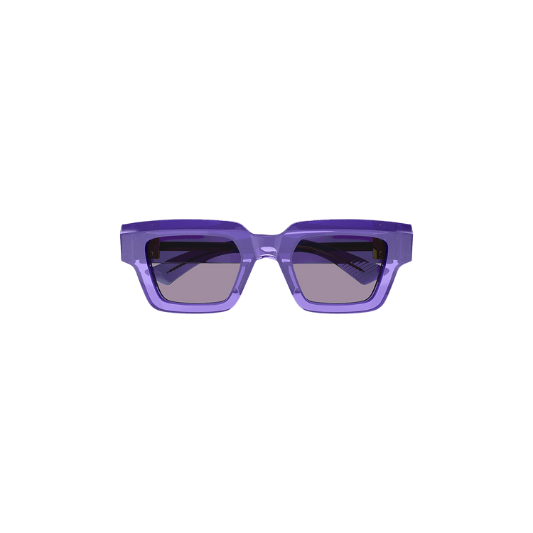 Bottega Veneta Rectangular Frame Sunglasses — Purple