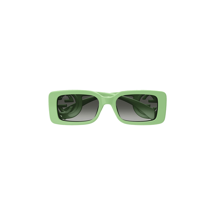 Gucci Rectangular Frame Sunglasses — Green