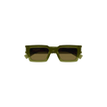 Saint Laurent Rectangular Frame Sunglasses — Green
