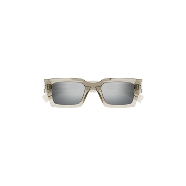 Saint Laurent Geometric Frame Sunglasses — Tan