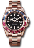 rolex-everose-gmt-master-ii-40-watch-diamond-lugs-diamond-sapphire-emerald-bezel-black-dial-oyster-bracelet-126755saru-bk