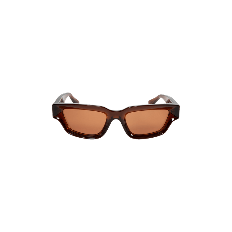 Bottega Veneta Rectangular Squared Sunglasses — Brown