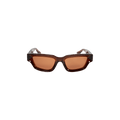 Bottega Veneta Rectangular Squared Sunglasses — Brown