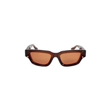 Bottega Veneta Rectangular Squared Sunglasses — Brown