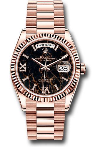 rolex-everose-gold-day-date-36-watch-fluted-bezel-eisenkiesel-diamond-dial-president-bracelet-128235-edr69p