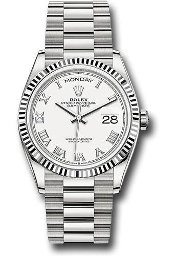 rolex-white-gold-day-date-36-watch-fluted-bezel-white-roman-dial-president-bracelet-128239-wrp