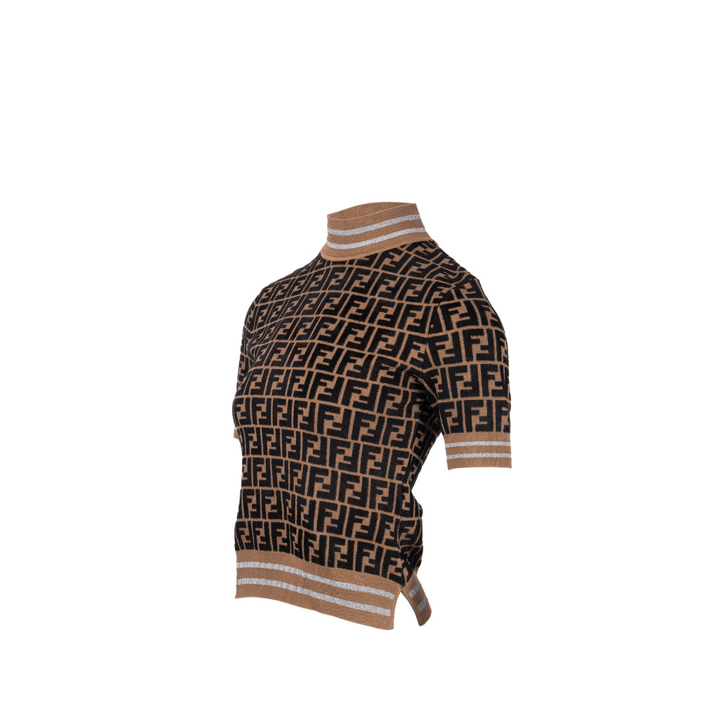 fendi-size-38-ff-knit-top-viscose-polyester-brown-black