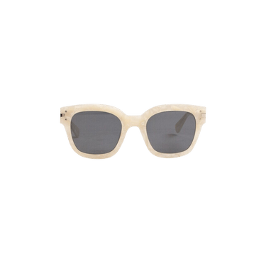 Amiri Aviator Logo Sunglasses — White – Beige Black XA41763AC Beig