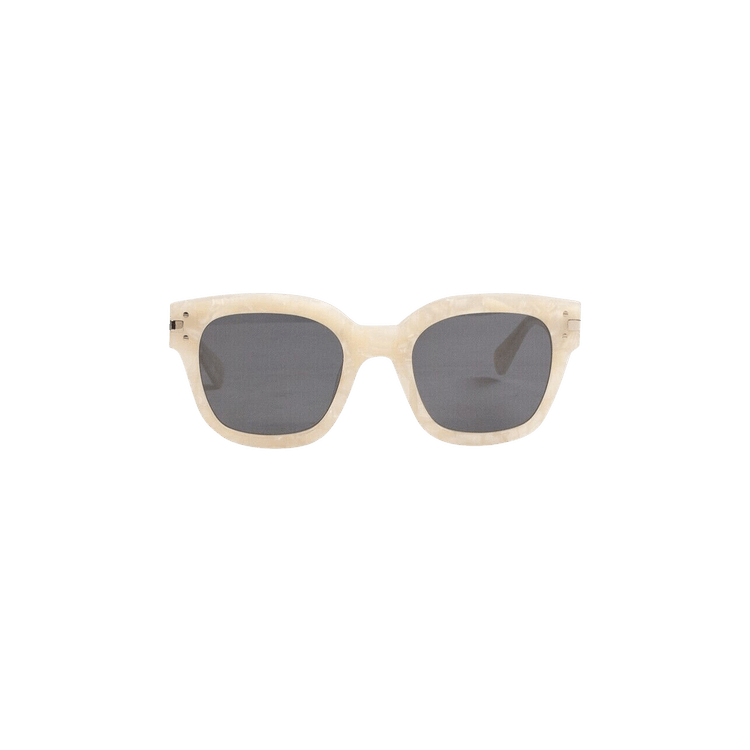 Amiri Aviator Logo Sunglasses — White – Beige Black XA41763AC Beig