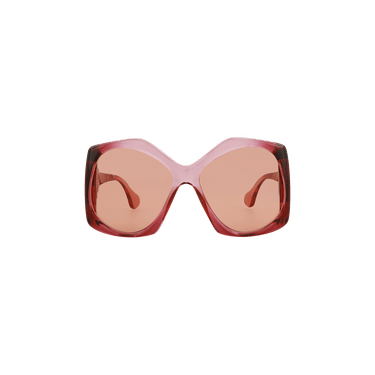 Gucci Oversized Geometric Frame Sunglasses — Red