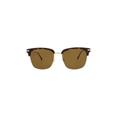 Gucci Half Rim Square Sunglasses — Brown