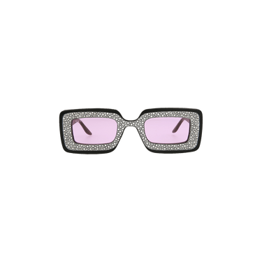 Gucci Rectangular Frame Sunglasses — Black – Pink GG0974S 30011155