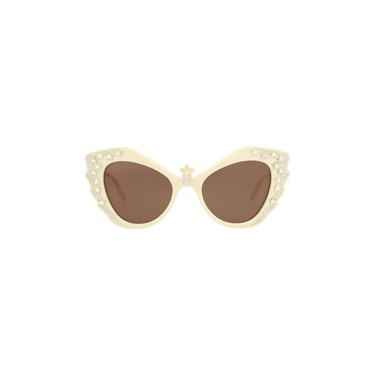 Gucci Cat Eye Sunglasses — Cream – Brown GG1095S 30012868 002