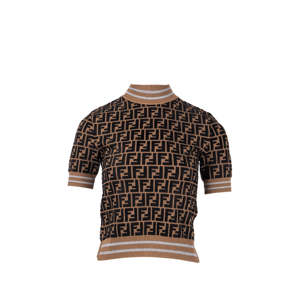 fendi-size-38-ff-knit-top-viscose-polyester-brown-black