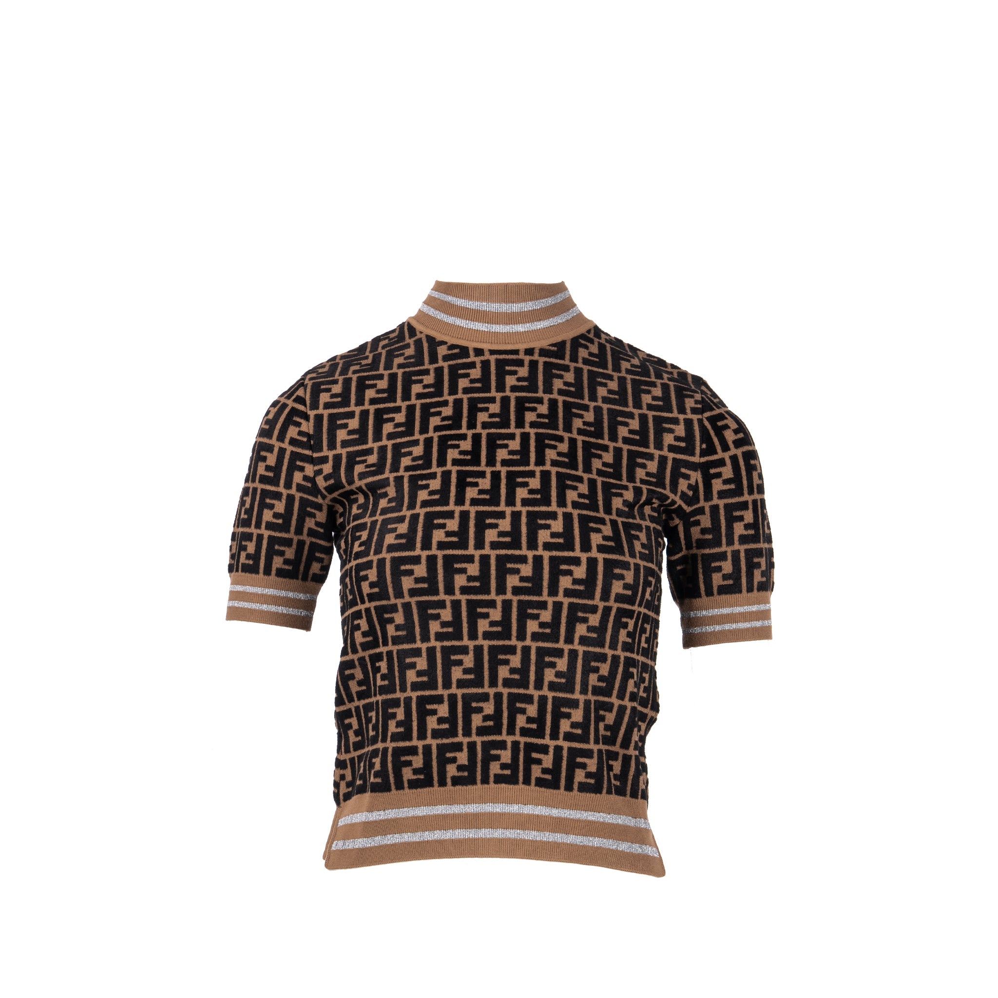 fendi-size-38-ff-knit-top-viscose-polyester-brown-black