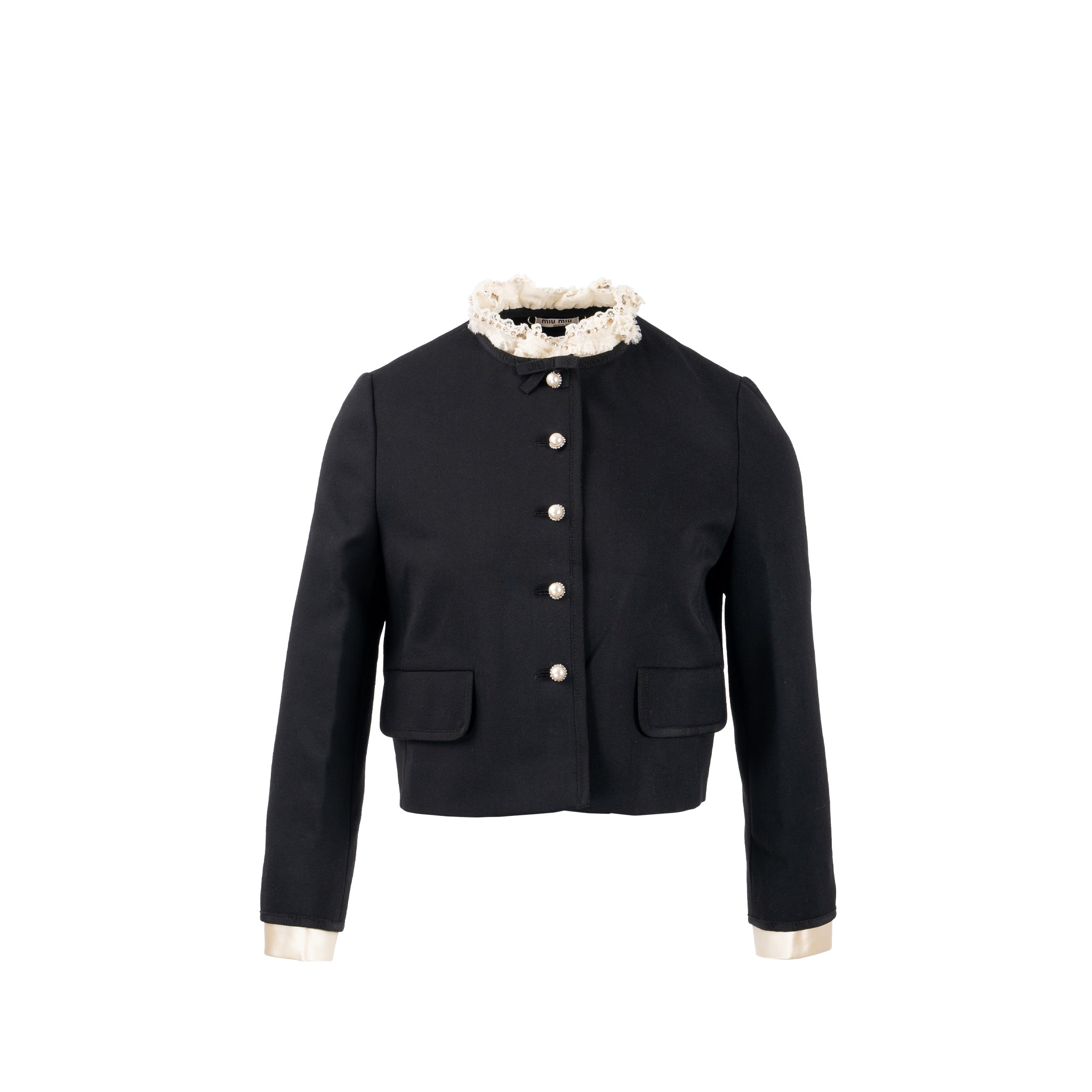 miu-miu-size-38-cropped-button-up-lace-jacket-black