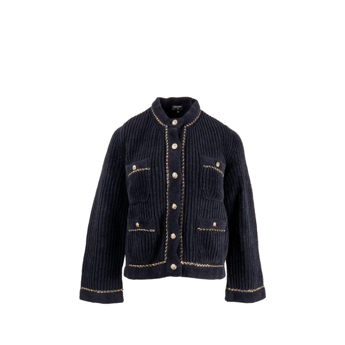 chanel-size-34-lion-button-and-leather-woven-chain-detailed-jacket-polyamide-black