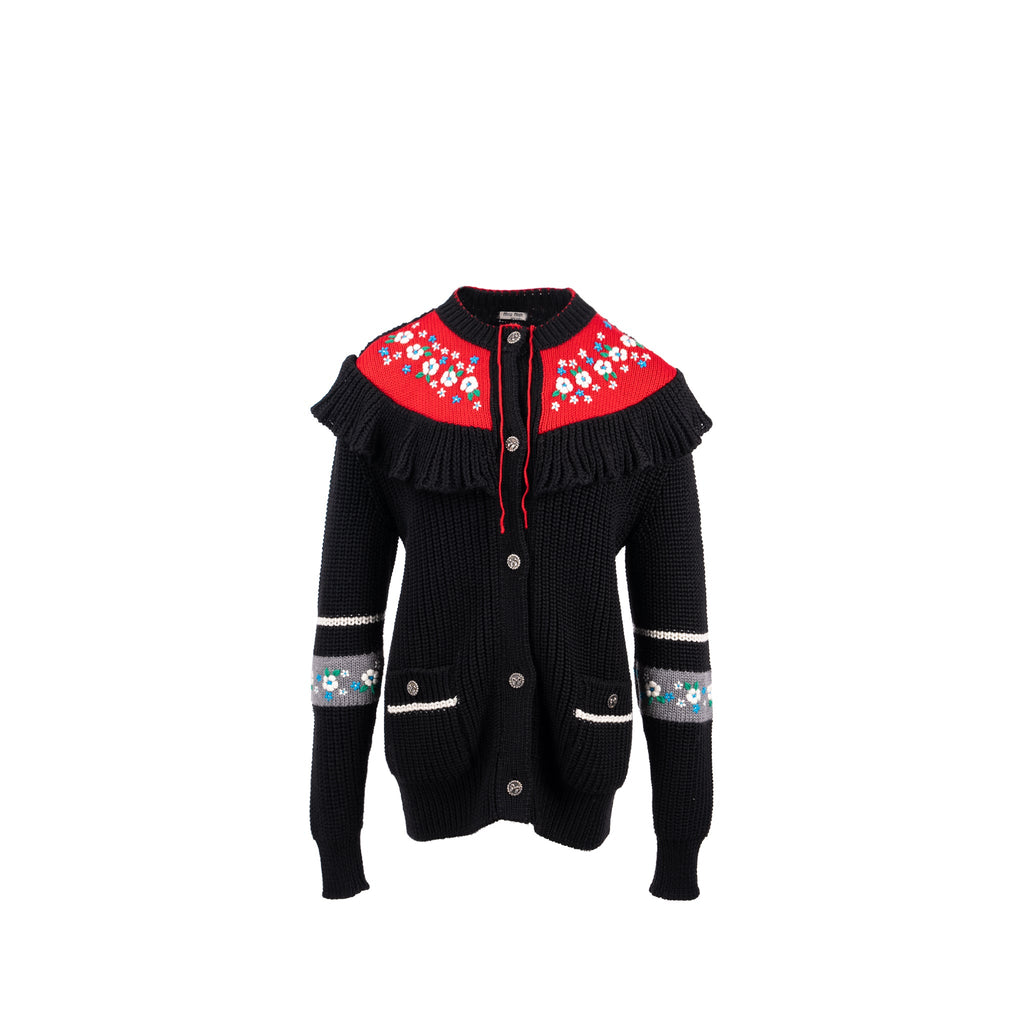miu-miu-size-38-floral-cardigan-wool-black-red-multicolour