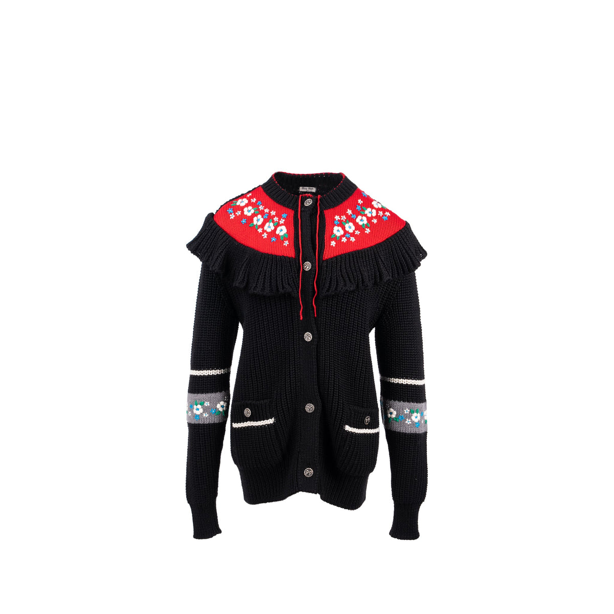 miu-miu-size-38-floral-cardigan-wool-black-red-multicolour