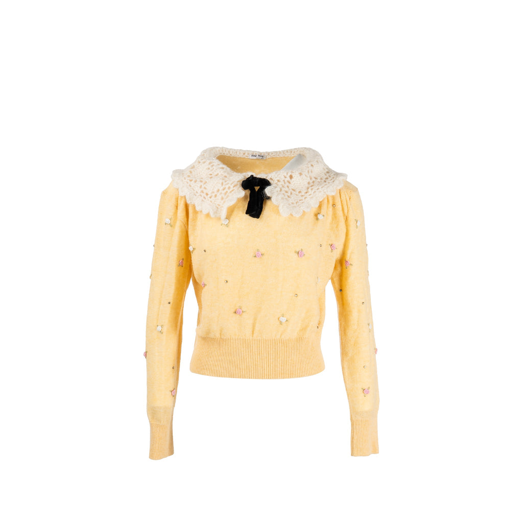 miu-miu-size-38-crochet-collar-with-detailed-embroidered-rose-sweater-virgin-wool-yellow-multicolour